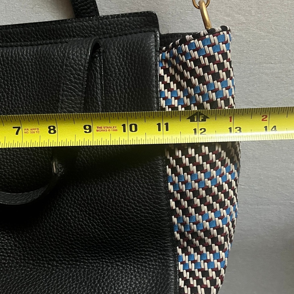 Bimba y Lola black leather woven side panel tote shoulder bag - Picture 12 of 15